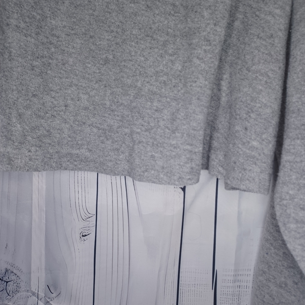 Madewell MWL gray cropped hooded cozy v-neck sweatshirt - Picture 11 of 12